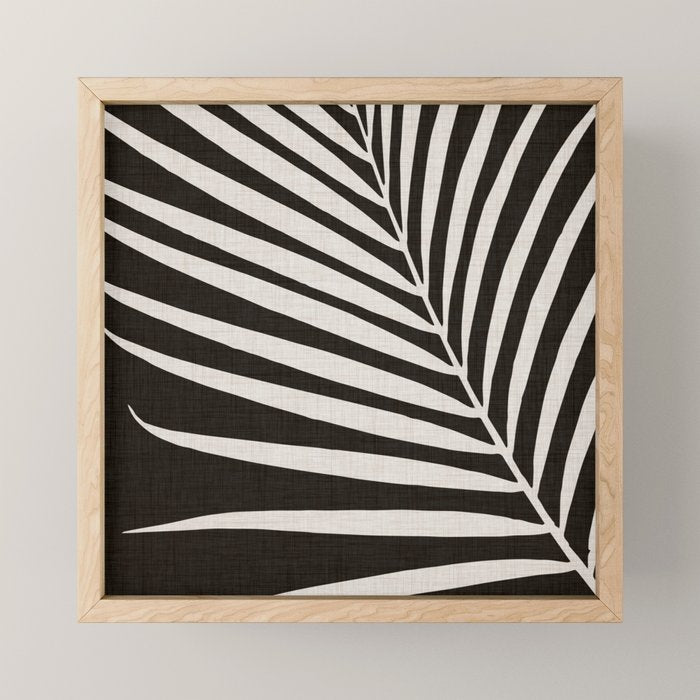 Black and White Palm Frond Mini Art Print Gallery Image 1