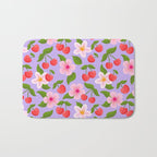 Cherry Pattern on Lavender Bath Mat Gallery Image 1
