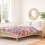 Cherry Pattern on Lavender Duvet Cover Gallery Image 2