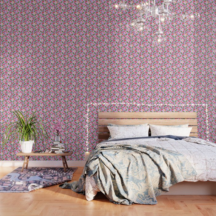 Cherry Pattern on Lavender Wallpaper Gallery Image 3
