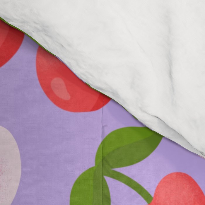 Cherry Pattern on Lavender Comforter Gallery Image 4