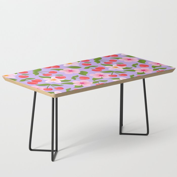 Cherry Pattern on Lavender Coffee Table Gallery Image 1