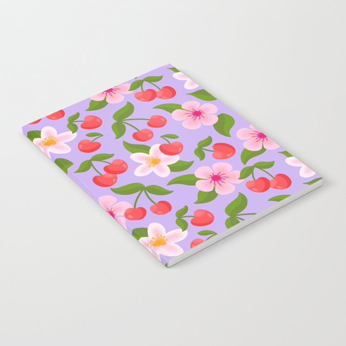 Cherry Pattern on Lavender Notebook Gallery Image 2