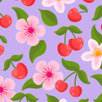 Cherry Pattern on Lavender Coffee Mug Gallery Image 2