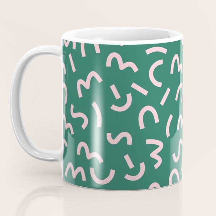 Funky Green and Pink Pattern Coffee Mug Gallery Image 3
