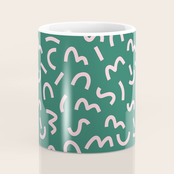 Funky Green and Pink Pattern Coffee Mug Gallery Image 4