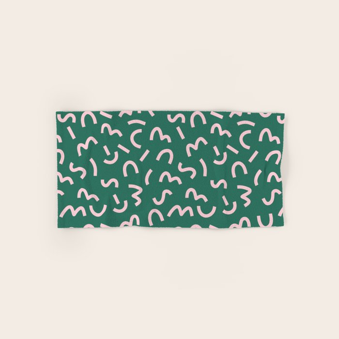 Funky Green and Pink Pattern Bath Towel Gallery Image 1