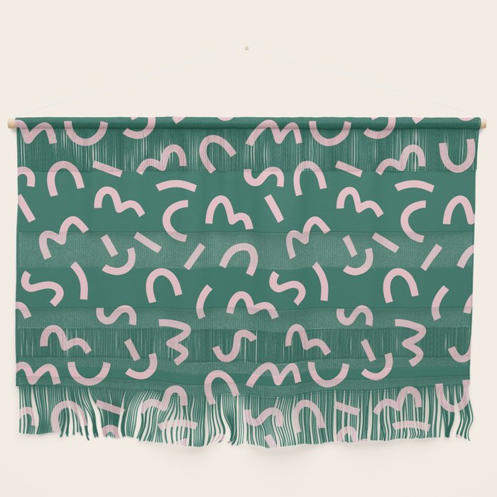 Funky Green and Pink Pattern Wall Hanging Gallery Image 1