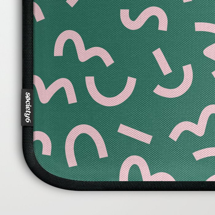 Funky Green and Pink Pattern Laptop Sleeve Gallery Image 3