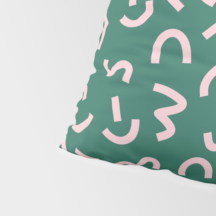 Funky Green and Pink Pattern Pillow Sham Gallery Image 4