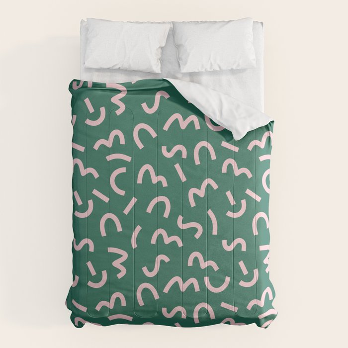 Funky Green and Pink Pattern Comforter Gallery Image 1