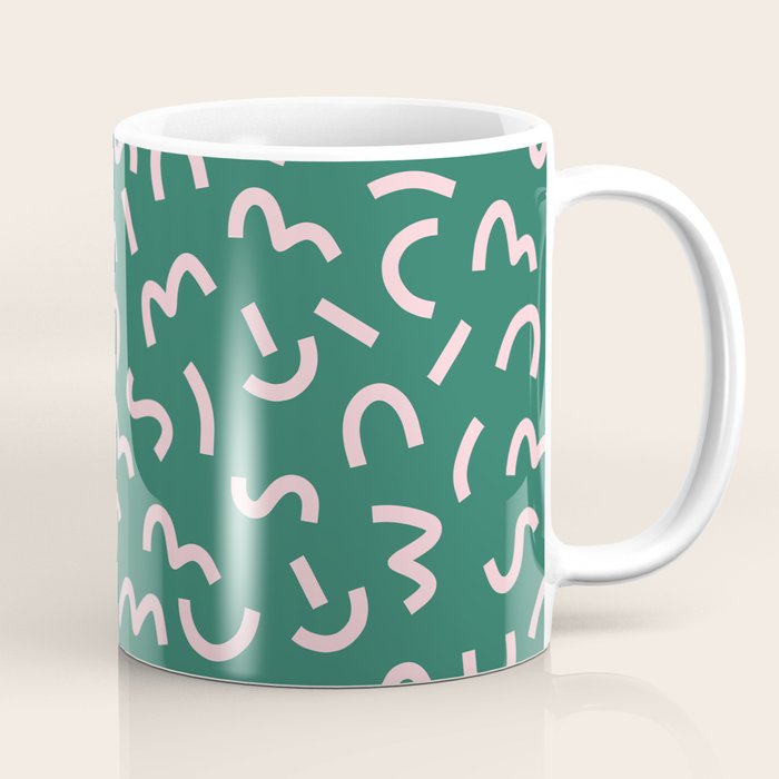 Funky Green and Pink Pattern Coffee Mug Gallery Image 1