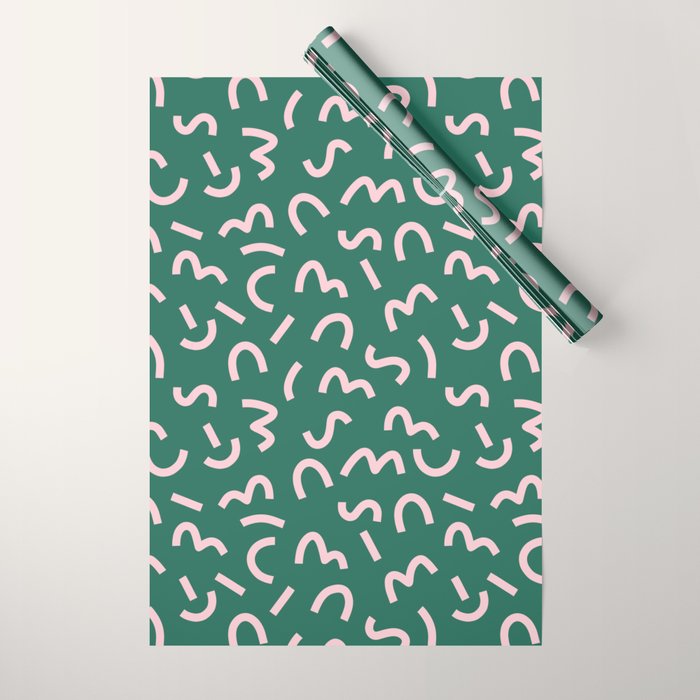 Funky Green and Pink Pattern Wrapping Paper Gallery Image 1