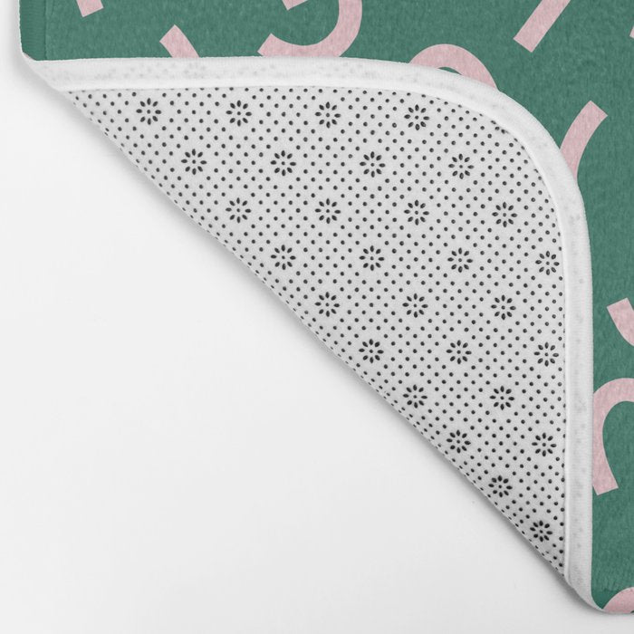 Funky Green and Pink Pattern Bath Mat Gallery Image 2