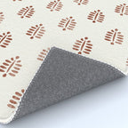 block print palm in rust Rug Gallery Image 4