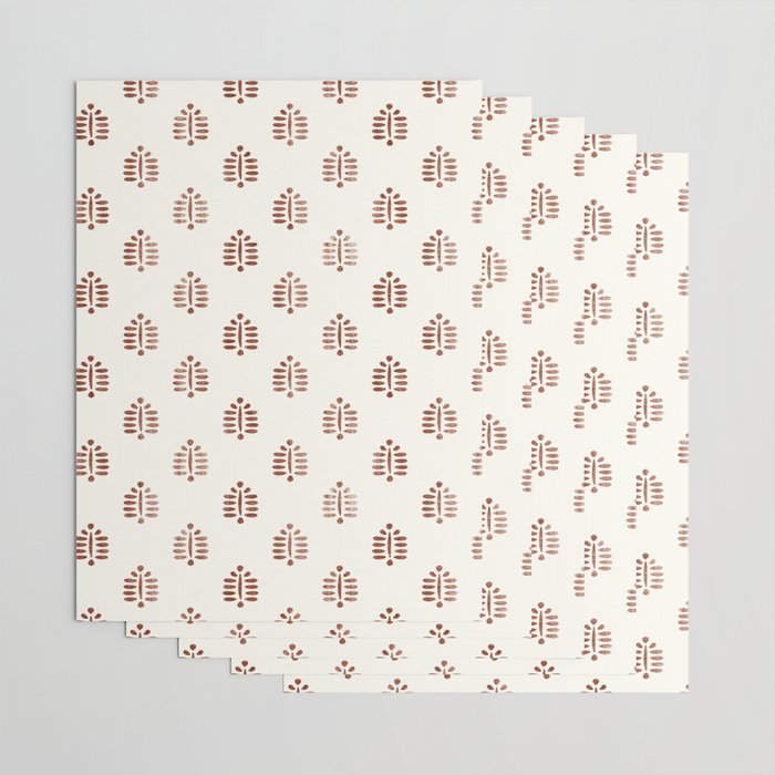 block print palm in rust Wrapping Paper Gallery Image 3