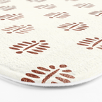 block print palm in rust Bath Mat Gallery Image 3