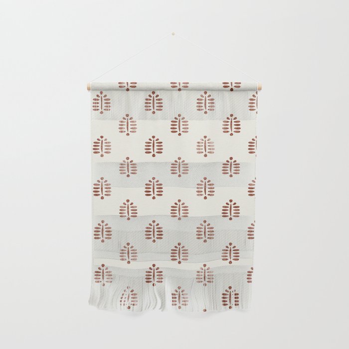 block print palm in rust Wall Hanging Gallery Image 1