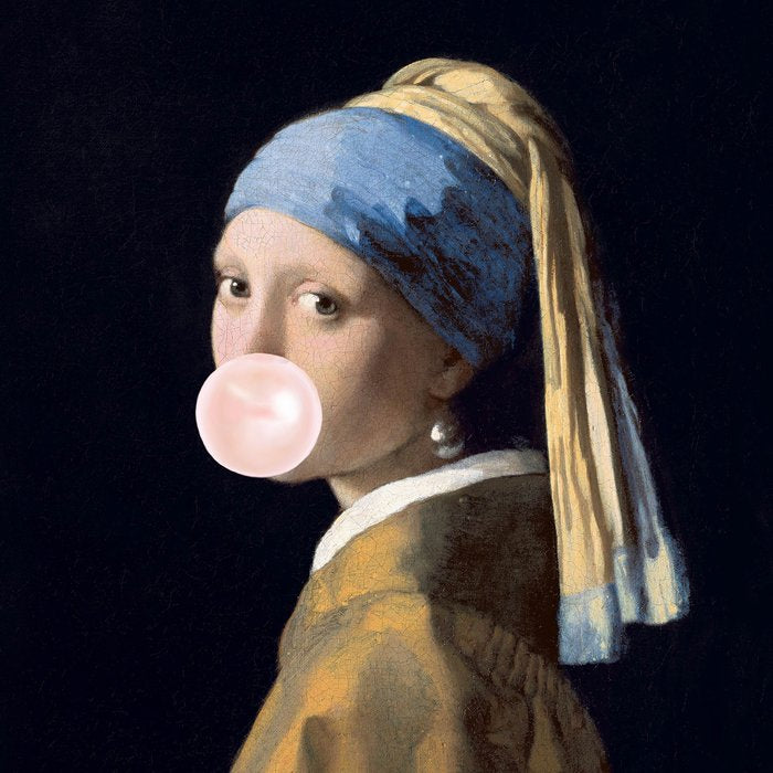 Girl with Pearl Earing Blowing Gum Coffee Mug Gallery Image 2