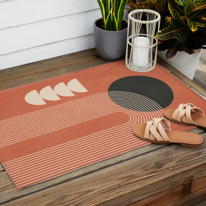 Abstract Geometric Shapes 109 Outdoor Rug Gallery Image 2