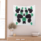 Green & Black Ink Blot Diagram Wall Tapestry Gallery Image 2