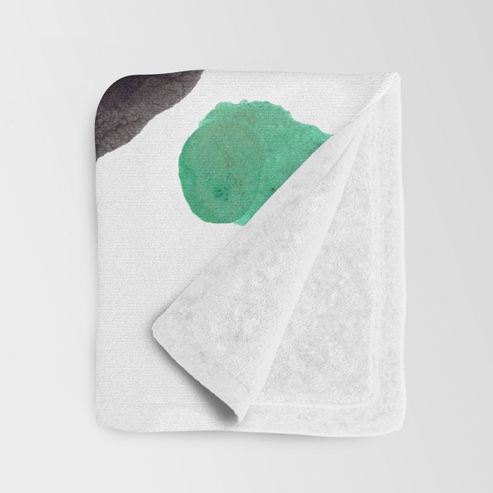 Green & Black Ink Blot Diagram Throw Blanket Gallery Image 3