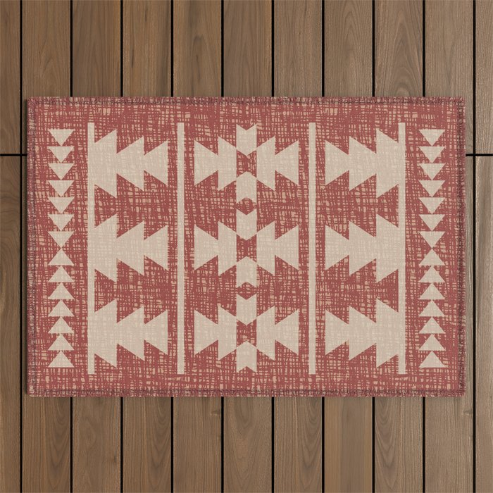 Southwestern Pattern 135 Sienna and Beige Outdoor Rug Gallery Image 1