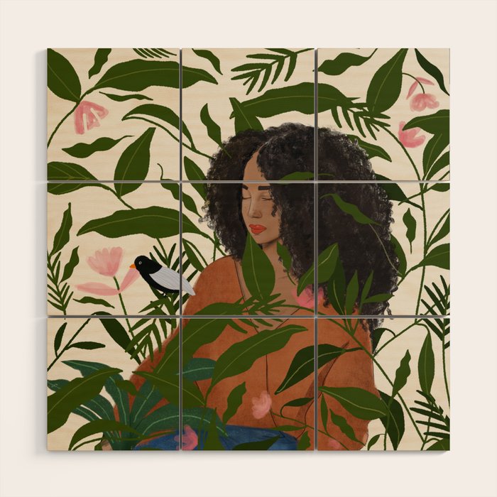 Aanu the plant lady  Wood Wall Art Gallery Image 1