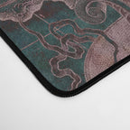 Antique Map Teal Blue and Copper Desk Mat Gallery Image 4