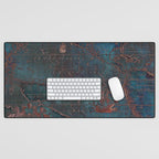 Antique Map Teal Blue and Copper Desk Mat Gallery Image 1