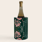 Art Nouveau floral pattern with lines - emerald green Wine Chiller Gallery Image 3