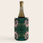 Art Nouveau floral pattern with lines - emerald green Wine Chiller Gallery Image 1