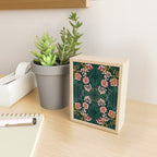 Art Nouveau floral pattern with lines - emerald green Mini Art Print Gallery Image 2