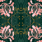 Art Nouveau floral pattern with lines - emerald green Coffee Mug Gallery Image 2