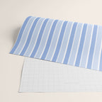 Baby Blue Cottage Stripes Vertical Pattern Wrapping Paper Gallery Image 2