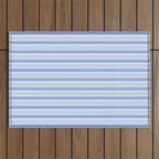 Baby Blue Cottage Stripes Vertical Pattern Outdoor Rug Gallery Image 1