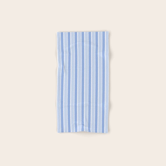 Baby Blue Cottage Stripes Vertical Pattern Bath Towel Gallery Image 1