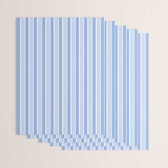 Baby Blue Cottage Stripes Vertical Pattern Wrapping Paper Gallery Image 3