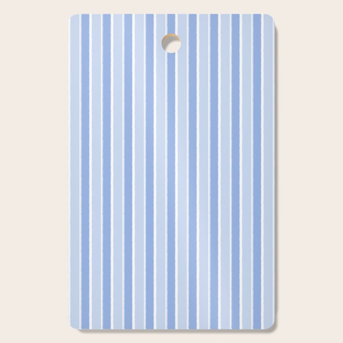Baby Blue Cottage Stripes Vertical Pattern Cutting Board Gallery Image 1
