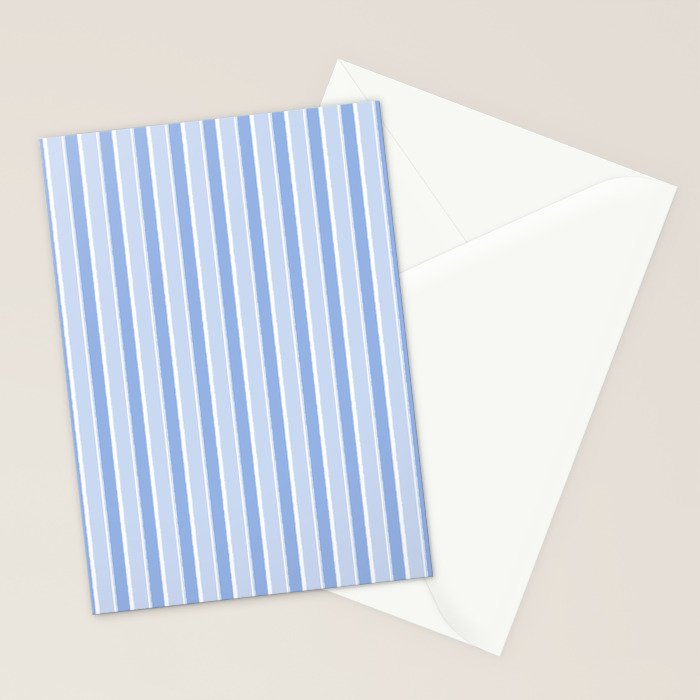 Baby Blue Cottage Stripes Vertical Pattern Stationery Card Gallery Image 2