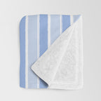 Baby Blue Cottage Stripes Vertical Pattern Throw Blanket Gallery Image 3