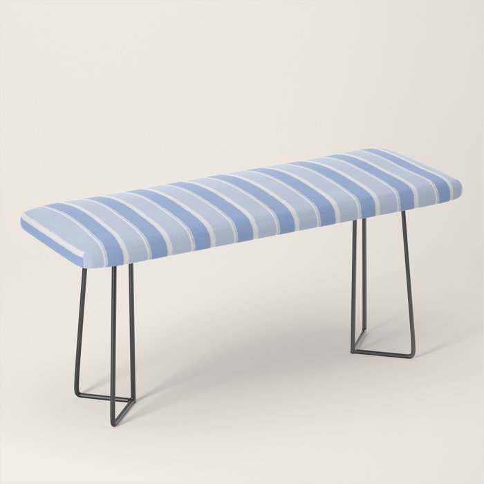 Baby Blue Cottage Stripes Vertical Pattern Bench Gallery Image 1