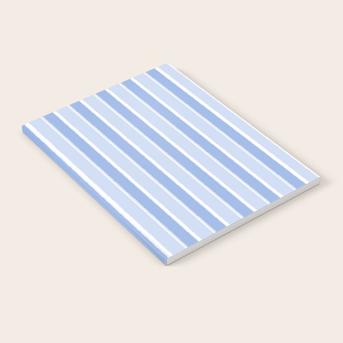 Baby Blue Cottage Stripes Vertical Pattern Notebook Gallery Image 2