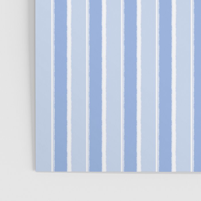 Baby Blue Cottage Stripes Vertical Pattern Poster Gallery Image 3