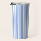 Baby Blue Cottage Stripes Vertical Pattern Travel Mug Gallery Image 3