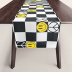 Checkered Smiley Face & Peace Sign Table Runner Gallery Image 1