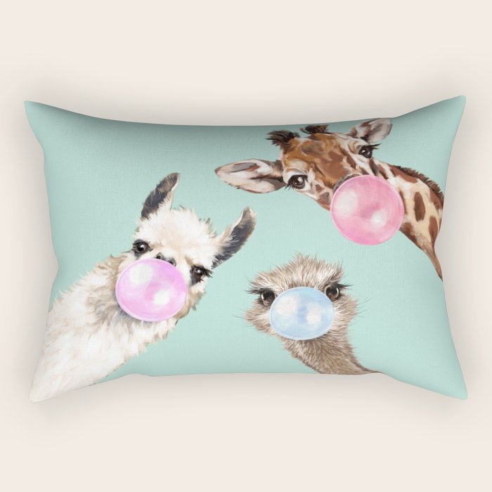 Bubble Gum Gang in Green Rectangular Pillow Gallery Image 1