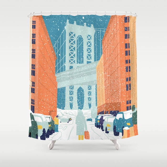 Manhattan Bridge, Brooklyn, NYC Shower Curtain Gallery Image 1