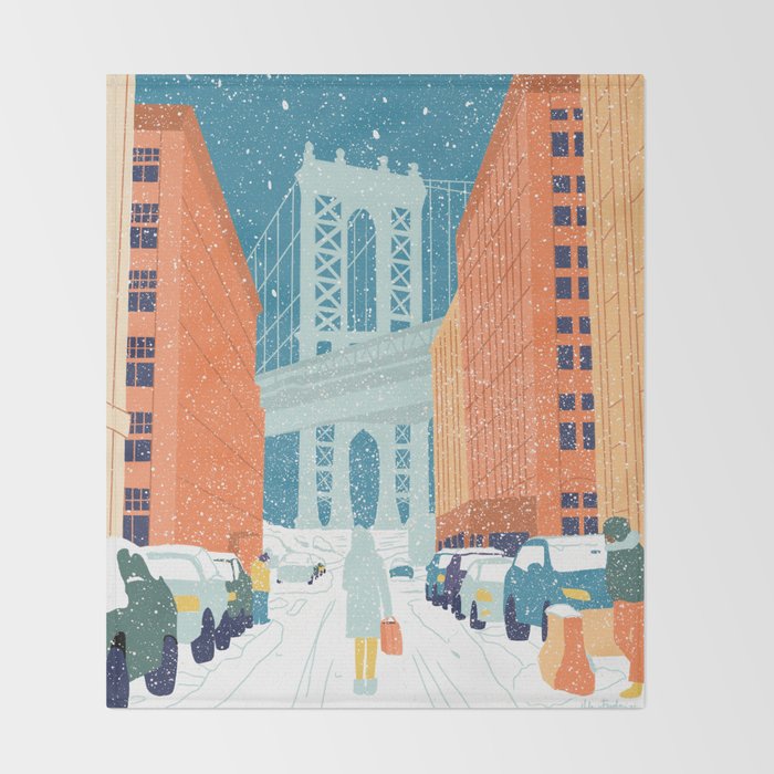 Manhattan Bridge, Brooklyn, NYC Throw Blanket Gallery Image 2