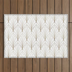 Art Deco Waterfalls // White Outdoor Rug Gallery Image 1